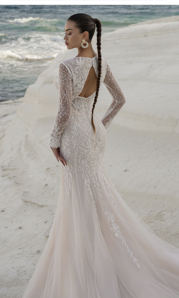 Robe sirène avec manches