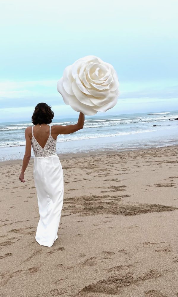 robe fourreau en crêpe