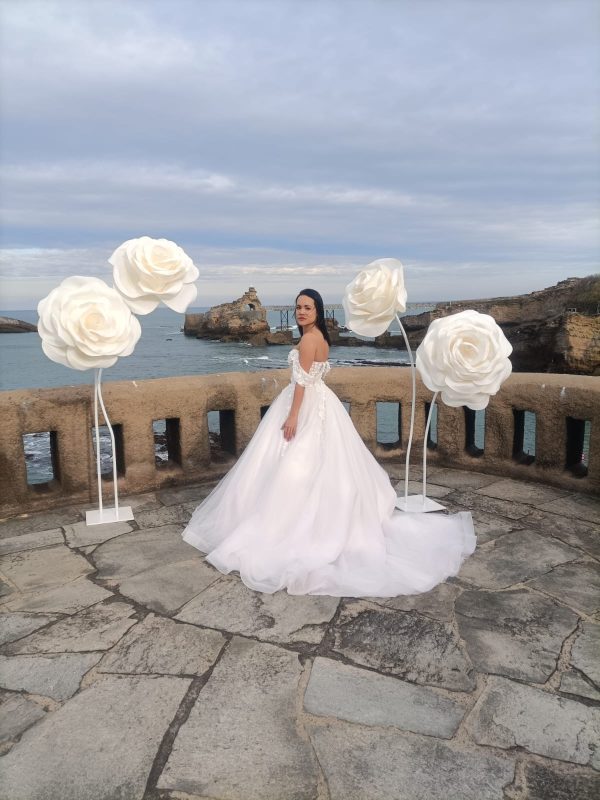 Robe en tulle pailleté rose