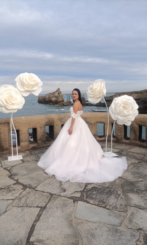 Robe en tulle pailleté rose