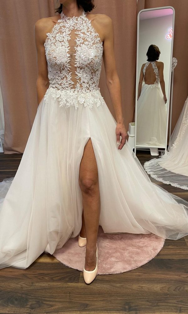 Robe de mariée avec fente